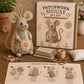 Handgefertigtes Vintage-Nähset mit Plüschmaus