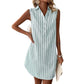 👗 Damen ärmelloses gestreiftes Blusenkleid mit V-Ausschnitt – moderner Look, luftig & vielseitig – perfekt für warme Tage, Strand & Freizeit