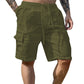 Men's Cotton Linen Multi-Pocket Breathable Shorts