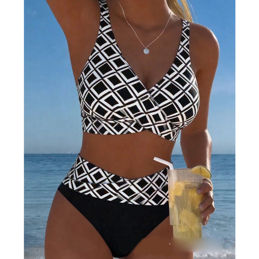 👙 ✨ Damens Hochtailliertes Zweiteiliges Bikini-Set – Figurschmeichelnd, bequem & perfekt für Strand und Pool ☀️ 🌊