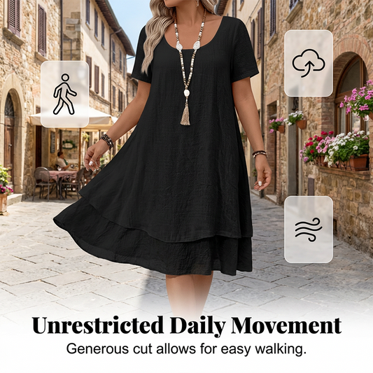 🎪 Neuheiten-Launch + 50% = doppelte Überraschung! Damen lässiges locker sitzendes Kurzarmkleid