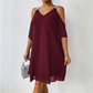 ✨👗 NUR FÜR KURZE ZEIT 50% RABATT! 💃Maxikleid mit V-Ausschnitt und Cut-Outs an den Schultern – Trendige Cut-outs und eleganter Fall – Ein echter Hingucker auf jedem Event.