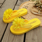 Damen-Flip-Flops mit Blumenmuster, leichte Sommerpantoffeln