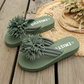 Damen-Flip-Flops mit Blumenmuster, leichte Sommerpantoffeln