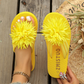 Damen-Flip-Flops mit Blumenmuster, leichte Sommerpantoffeln