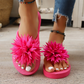 Damen-Flip-Flops mit Blumenmuster, leichte Sommerpantoffeln