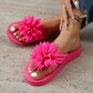 Damen-Flip-Flops mit Blumenmuster, leichte Sommerpantoffeln