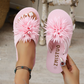 Damen-Flip-Flops mit Blumenmuster, leichte Sommerpantoffeln