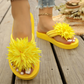 Damen-Flip-Flops mit Blumenmuster, leichte Sommerpantoffeln