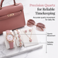 5-teiliges Quarz-Uhren- und Schmuckset für Damen – elegante Abenduhr mit Blumenmuster, passendem Armband, Halskette, Ohrringen und Ring – ideal zum Geburtstag, zum Jahrestag und zum Muttertag