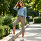 Cargo-Caprihose für Damen mit hoher Taille